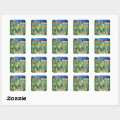 Monet Flower Garden Vierkante Sticker (Vel)