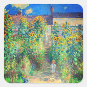 Monet Flower Garden Vierkante Sticker (Voorkant)