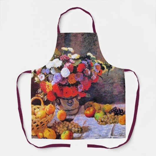 Monet - Flowers and Fruit Schort (Voorkant)