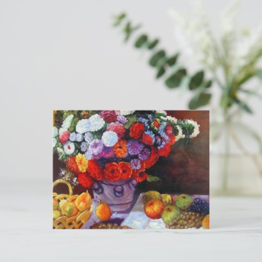 Monet Flowers en Fruit Briefkaart (Staand voorkant)