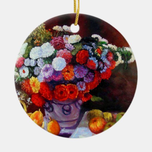 Monet Flowers en Fruit Keramisch Ornament (Voorkant)