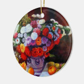 Monet Flowers en Fruit Keramisch Ornament (Links)
