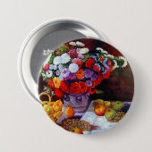Monet Flowers en Fruit Ronde Button 7,6 Cm (Voorkant /achterkant)