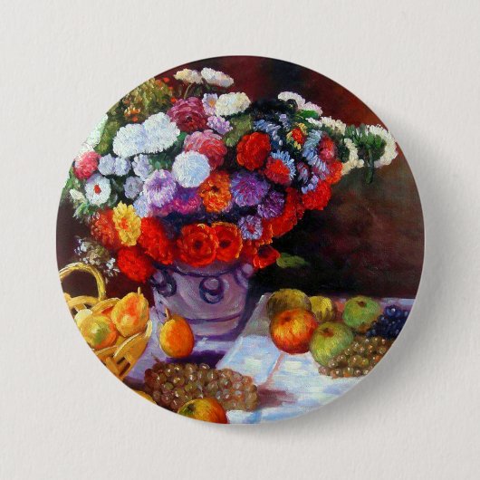 Monet Flowers en Fruit Ronde Button 7,6 Cm (Voorkant)