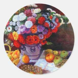 Monet Flowers en Fruit Ronde Sticker