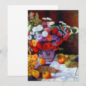 Monet Flowers en Fruit Save the Date Card (Voorkant / Achterkant)