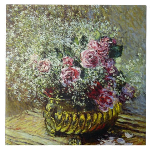 Monet - Flowers in een pot, Tegeltje