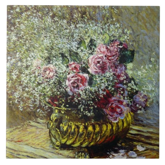 Monet - Flowers in een pot, Tegeltje (Voorkant)