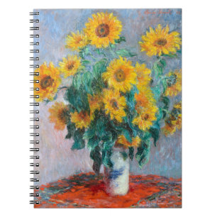 Monet France Bouquet Sunflower Impressionist Peop Notitieboek
