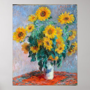 Monet France Bouquet Sunflower Impressionist Peop Poster