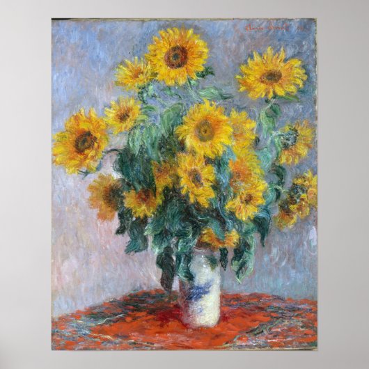Monet France Bouquet Sunflower Impressionist Peop Poster (Voorkant)