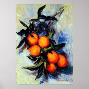 Monet France Branch of Oranje Bearing Fruit Famous Poster