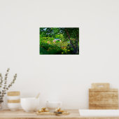 Monet France Impressionist People Bridge Park Pijn Poster (Keuken)