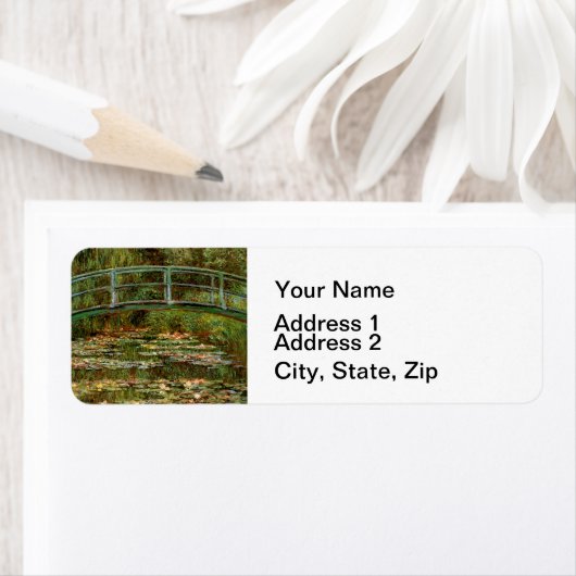 Monet Frans Japans Bridge Giverney Etiket (Insitu)