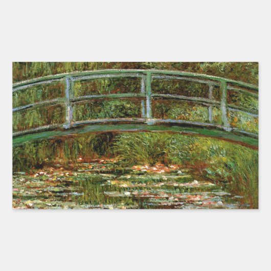 Monet Frans Japans Bridge Giverney Rechthoekige Sticker (Voorkant)