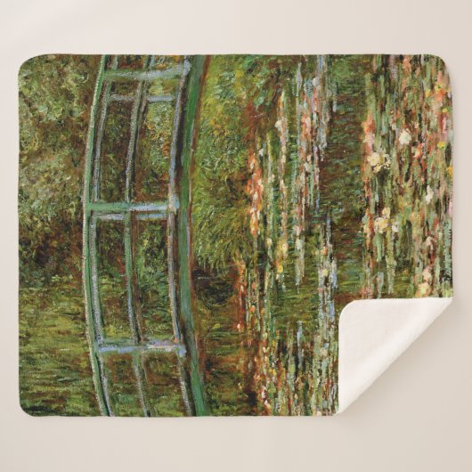 Monet Frans Japans Bridge Giverney Sherpa Deken (Voorkant (horizontaal))