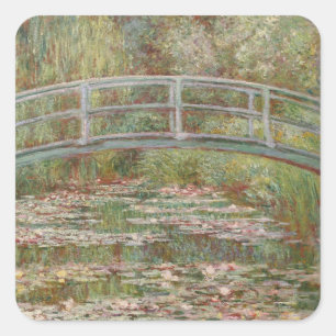 Monet Frans Japans Bridge Giverney Vierkante Sticker