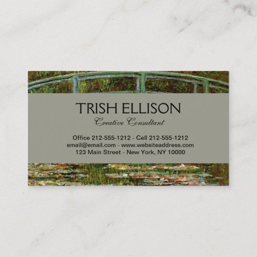 Monet Frans Japans Bridge Giverney Visitekaartje (Achterkant)