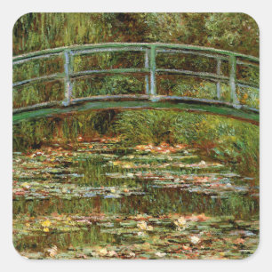 Monet Frans Japanse Brug Giverney Vierkante Sticker