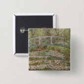Monet French Japans Bridge Art Vierkante Button 5,1 Cm (Voorkant /achterkant)