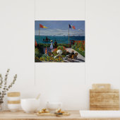 Monet Garden bij Sainte-Adresse Painting Poster (Keuken)