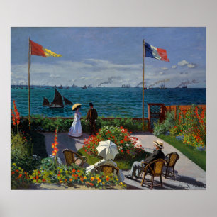 Monet Garden bij Sainte-Adresse Painting Poster