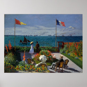 Monet Garden bij Sainte-Adresse Painting Poster