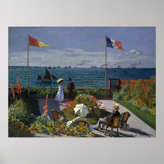 Monet Garden bij Sainte-Adresse Painting Poster (Voorkant)