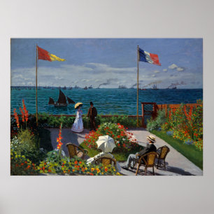 Monet Garden bij Sainte-Adresse Painting Poster