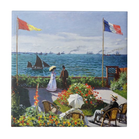 Monet Garden in Sainte Adresse Tile Tegeltje (Voorkant)