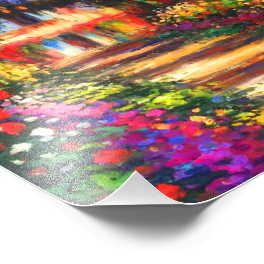 Monet Garden op Giverny Foto Afdruk (Hoek)