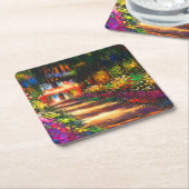 Monet Garden op Giverny Kartonnen Onderzetters (Schuin)