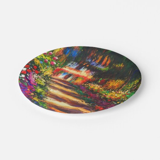 Monet Garden op Giverny Papieren Bordje (Gekanteld)