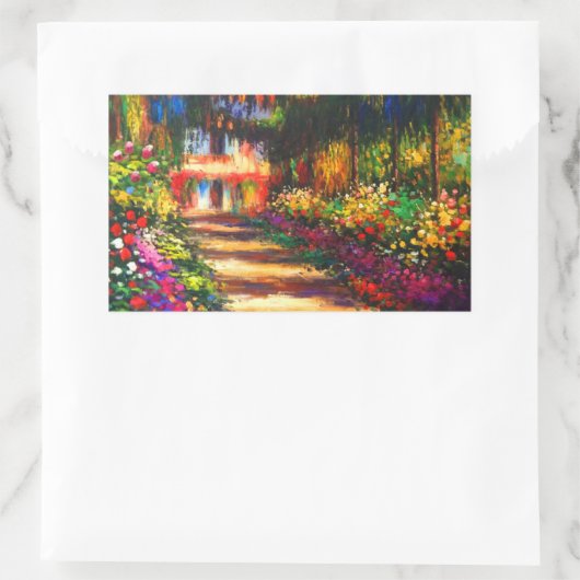 Monet Garden op Giverny Rechthoekige Sticker (Tas)