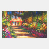 Monet Garden op Giverny Rechthoekige Sticker (Voorkant)