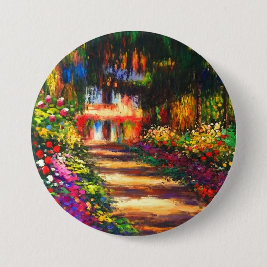 Monet Garden op Giverny Ronde Button 7,6 Cm (Voorkant)