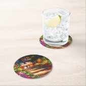 Monet Garden op Giverny Ronde Kartonnen Onderzetter (Insitu)