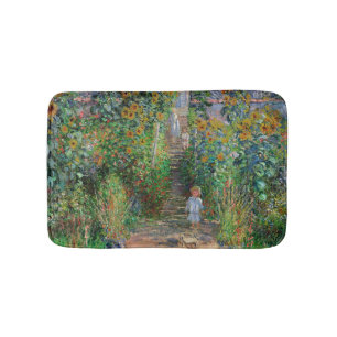 Monet Garden Vetheuil Impressionim Painting Badmat