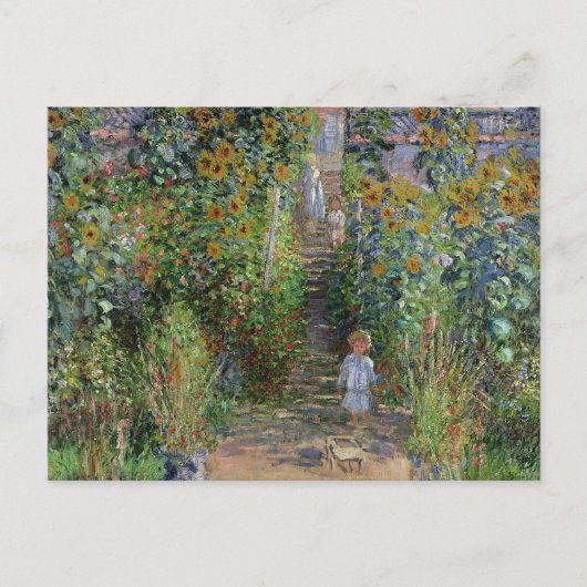 Monet Garden Vetheuil Impressionim Painting Briefkaart (Voorkant)
