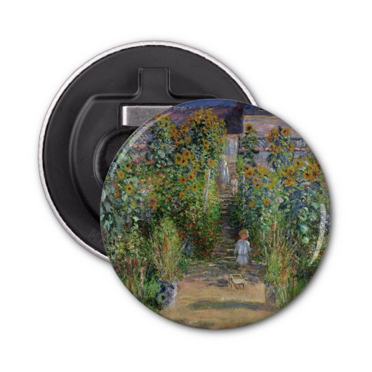 Monet Garden Vetheuil Impressionim Painting Button Flesopener (Voorkant)