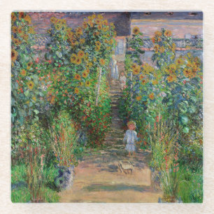 Monet Garden Vetheuil Impressionim Painting Glazen Onderzetter