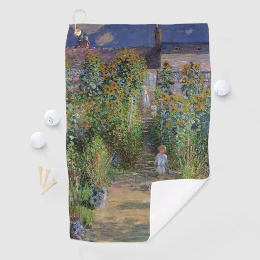 Monet Garden Vetheuil Impressionim Painting Golfhanddoek (Insitu)