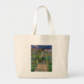 Monet Garden Vetheuil Impressionim Painting Grote Tote Bag (Voorkant)