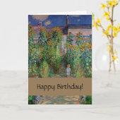 Monet Garden Vetheuil Impressionim Painting Kaart (Gele Bloem)