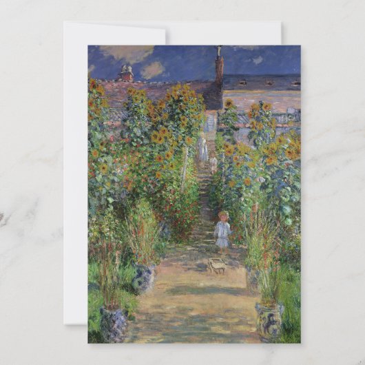 Monet Garden Vetheuil Impressionim Painting Kaart (Achterkant)