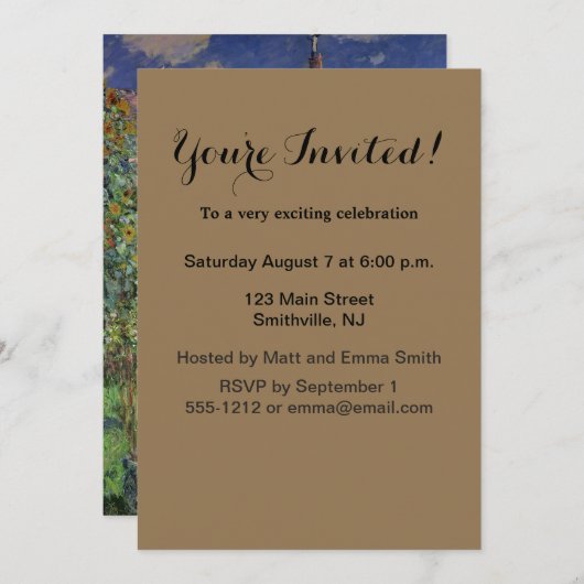 Monet Garden Vetheuil Impressionim Painting Kaart (Voorkant / Achterkant)