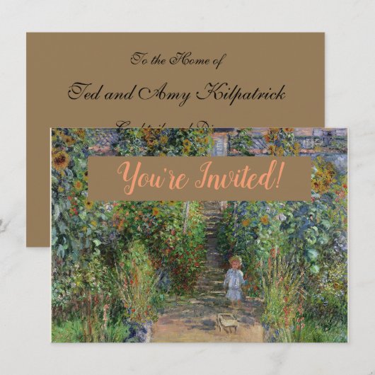 Monet Garden Vetheuil Impressionim Painting Kaart (Voorkant / Achterkant)