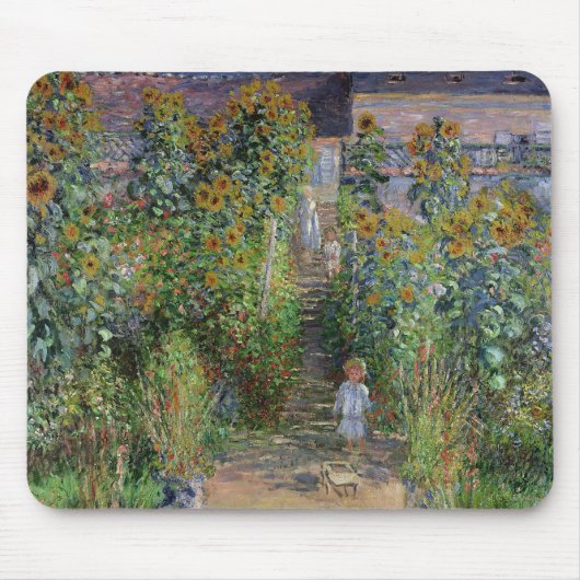Monet Garden Vetheuil Impressionim Painting Muismat (Voorkant)