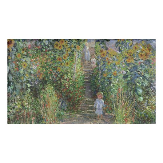 Monet Garden Vetheuil Impressionim Painting Naambadge (Voorkant)