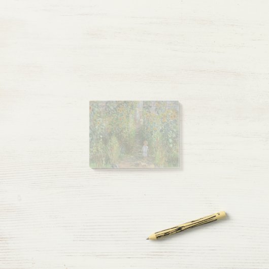 Monet Garden Vetheuil Impressionim Painting Post-it® Notes (Op bureau)